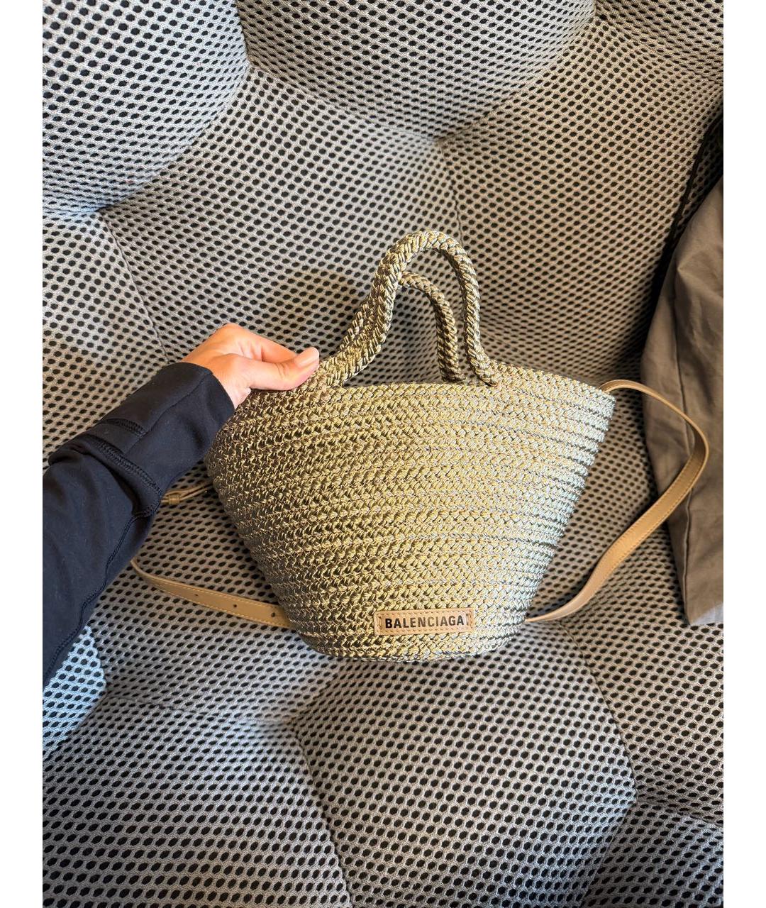 BALENCIAGA Бежевая пляжная сумка, фото 5