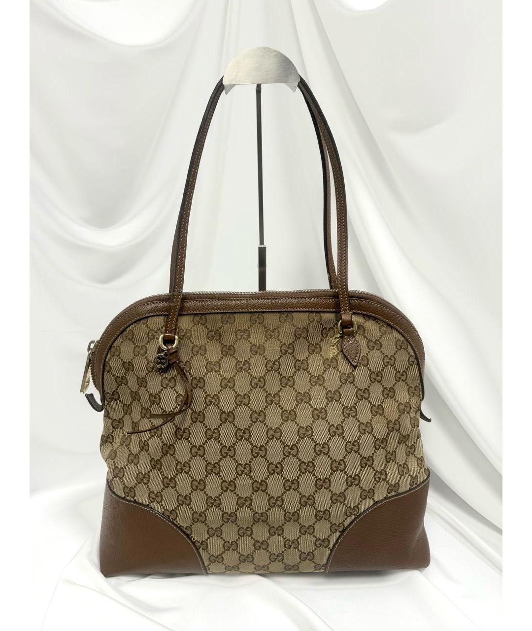 GUCCI Бежевая жаккардовая сумка тоут, фото 5