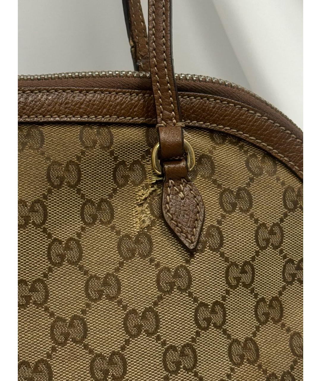 GUCCI Бежевая жаккардовая сумка тоут, фото 4