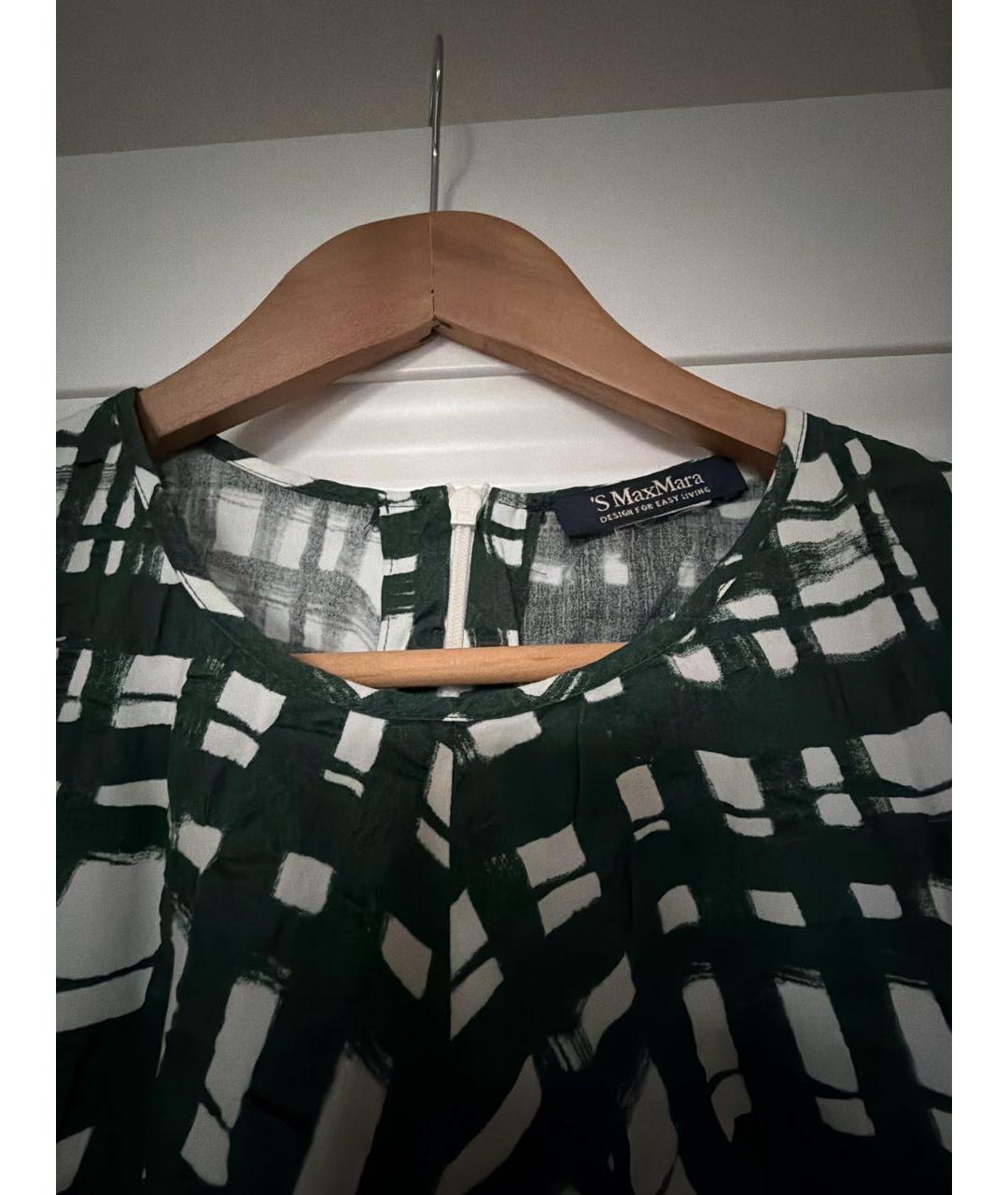 'S MAX MARA Зеленое хлопковое повседневное платье, фото 3