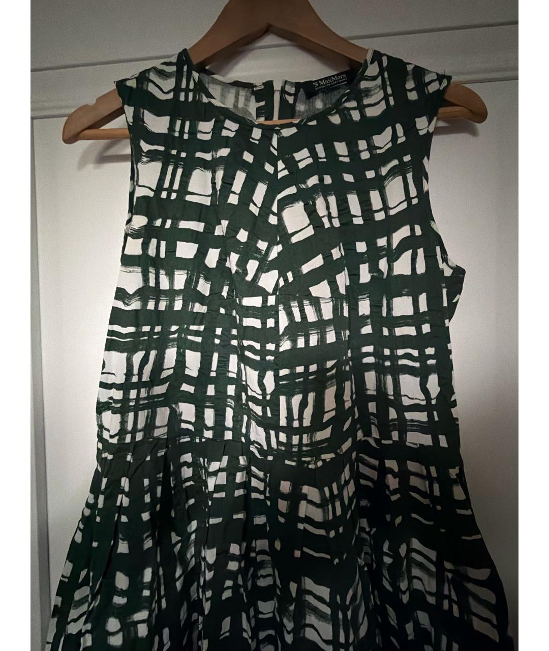 'S MAX MARA Зеленое хлопковое повседневное платье, фото 4