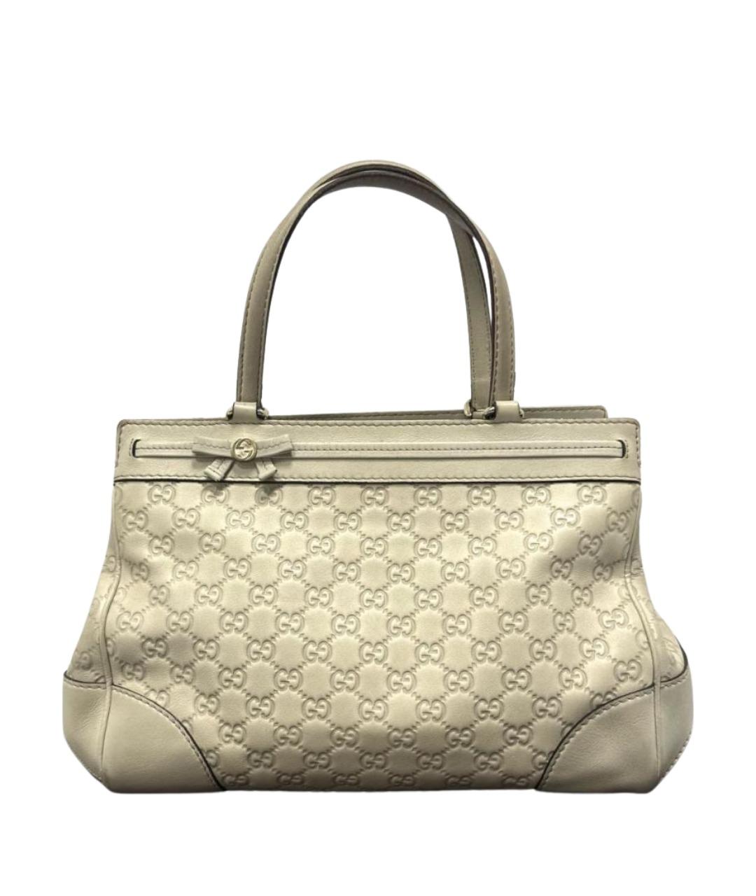 GUCCI Бежевая кожаная сумка с короткими ручками, фото 1