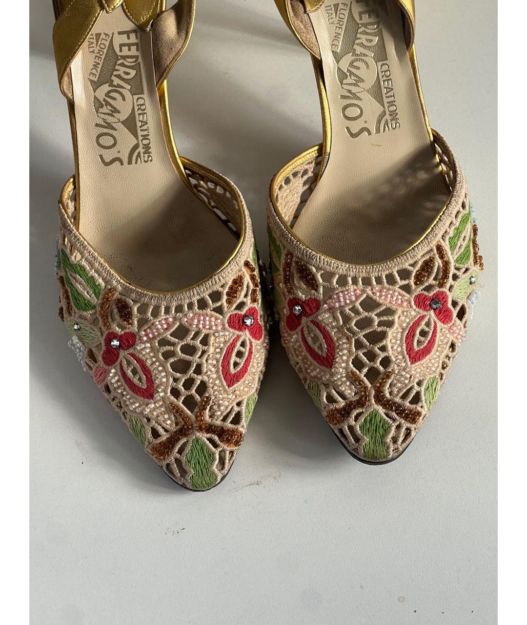 FERRAGAMO Мульти кожаные босоножки, фото 4