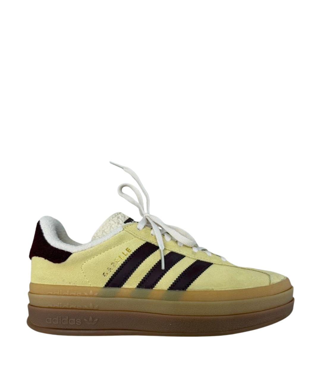 ADIDAS Желтые замшевые кеды, фото 1