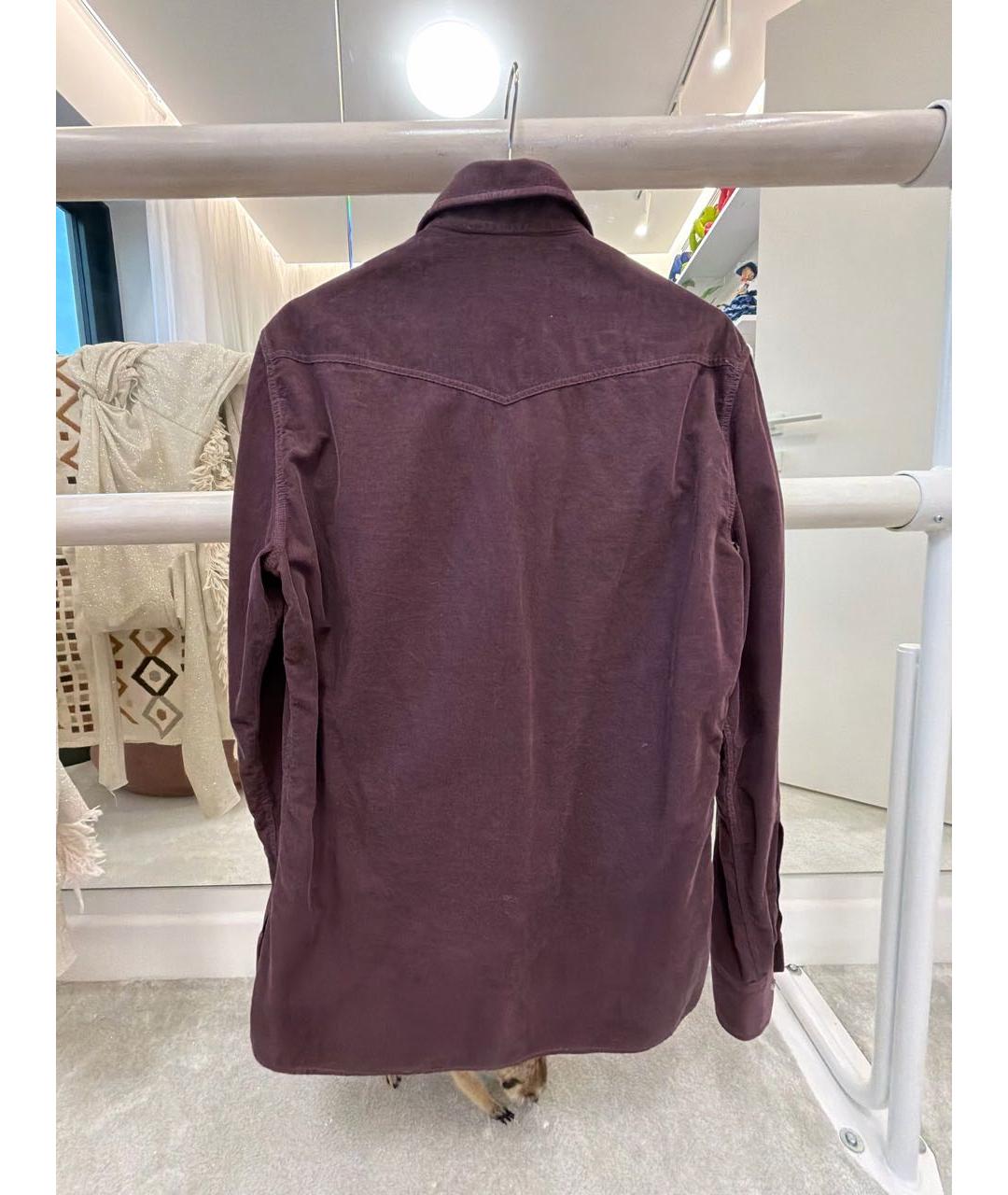 BRUNELLO CUCINELLI Фиолетовая велюровая рубашка, фото 2