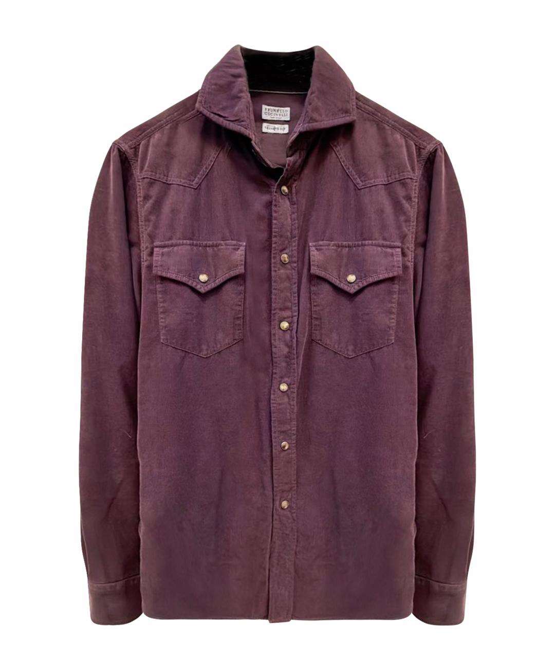 BRUNELLO CUCINELLI Фиолетовая велюровая рубашка, фото 1