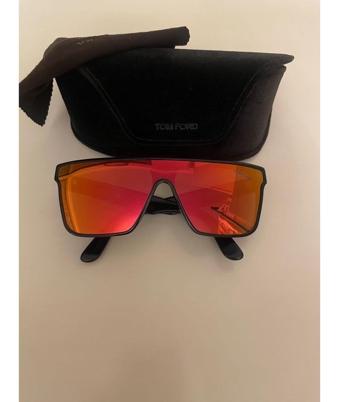TOM FORD Золотые пластиковые солнцезащитные очки, фото 4