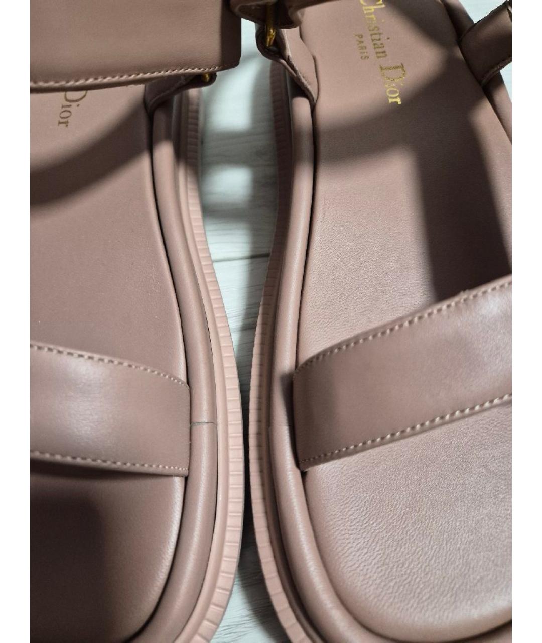 CHRISTIAN DIOR Розовые кожаные босоножки, фото 5