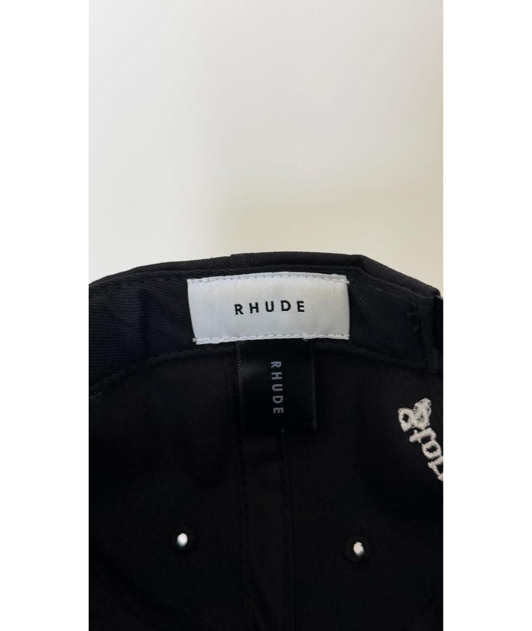 RHUDE Черная хлопковая кепка/бейсболка, фото 5