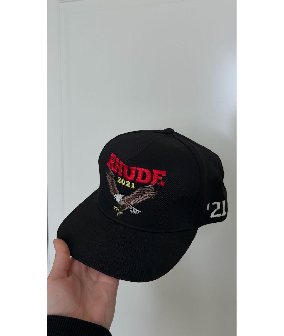 RHUDE Черная хлопковая кепка/бейсболка, фото 2