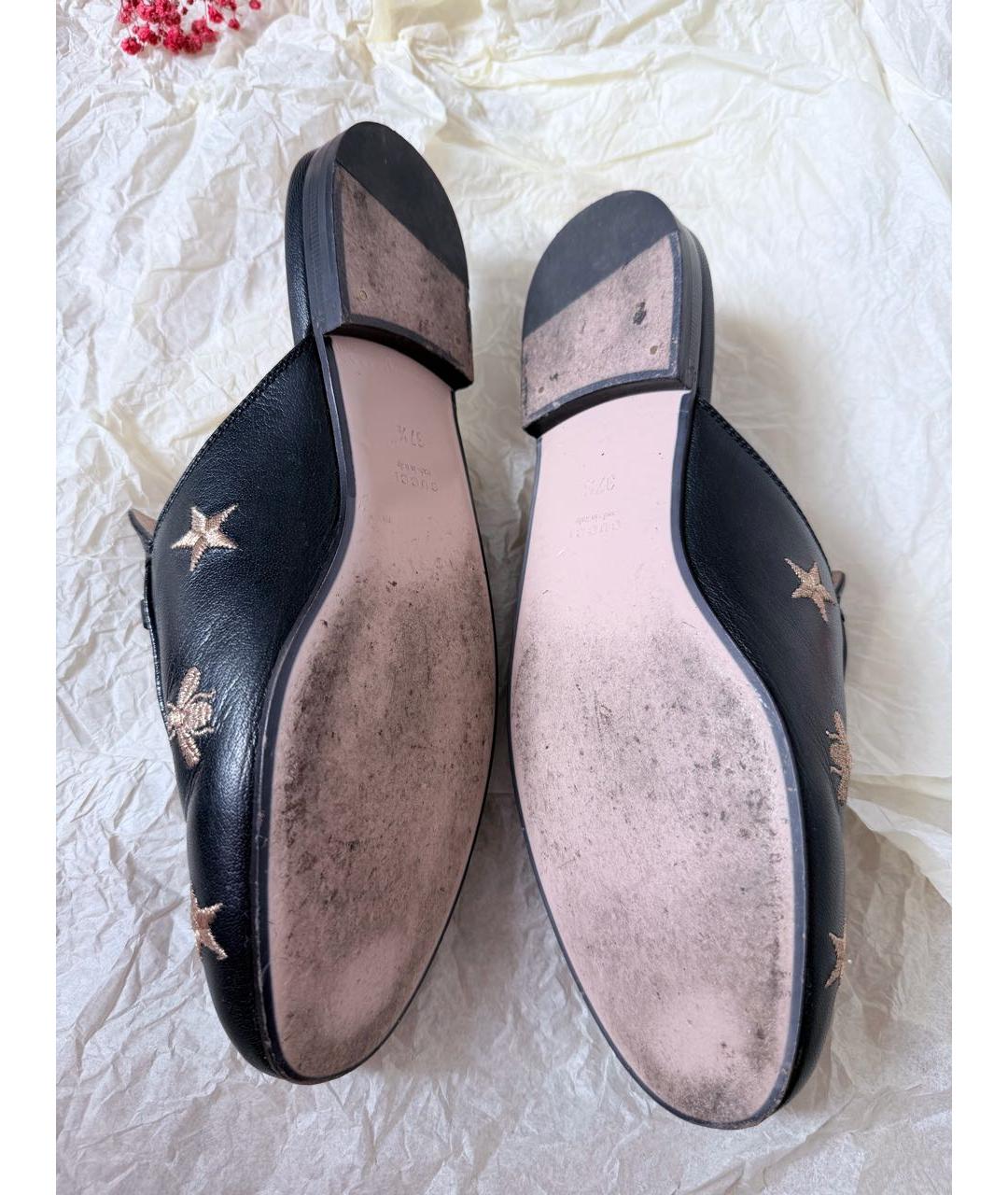 GUCCI Черные кожаные сабо, фото 5