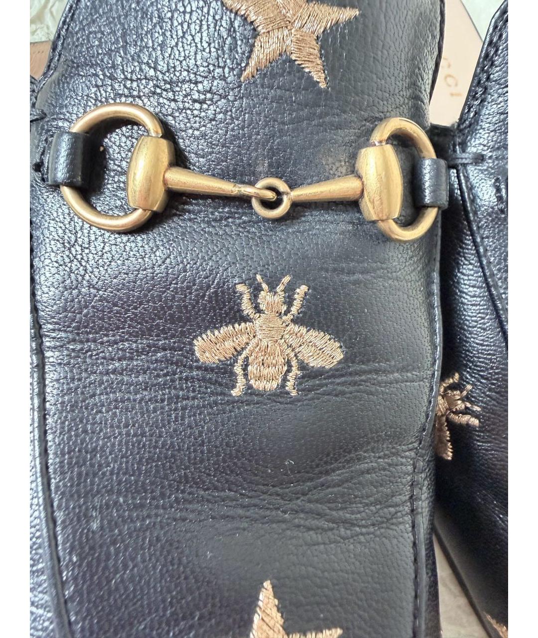 GUCCI Черные кожаные сабо, фото 6
