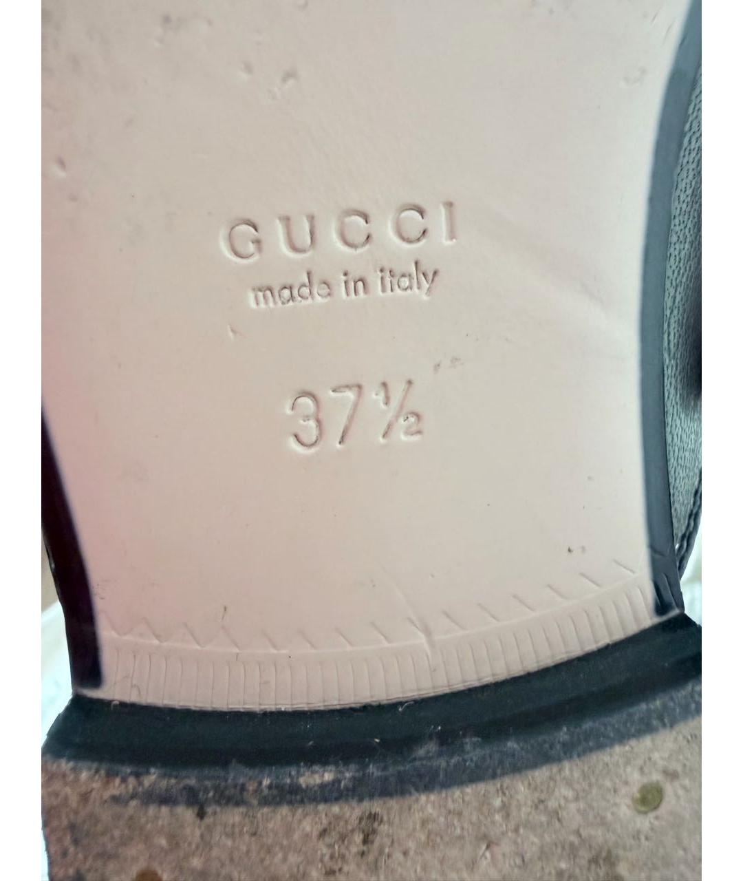 GUCCI Черные кожаные сабо, фото 8