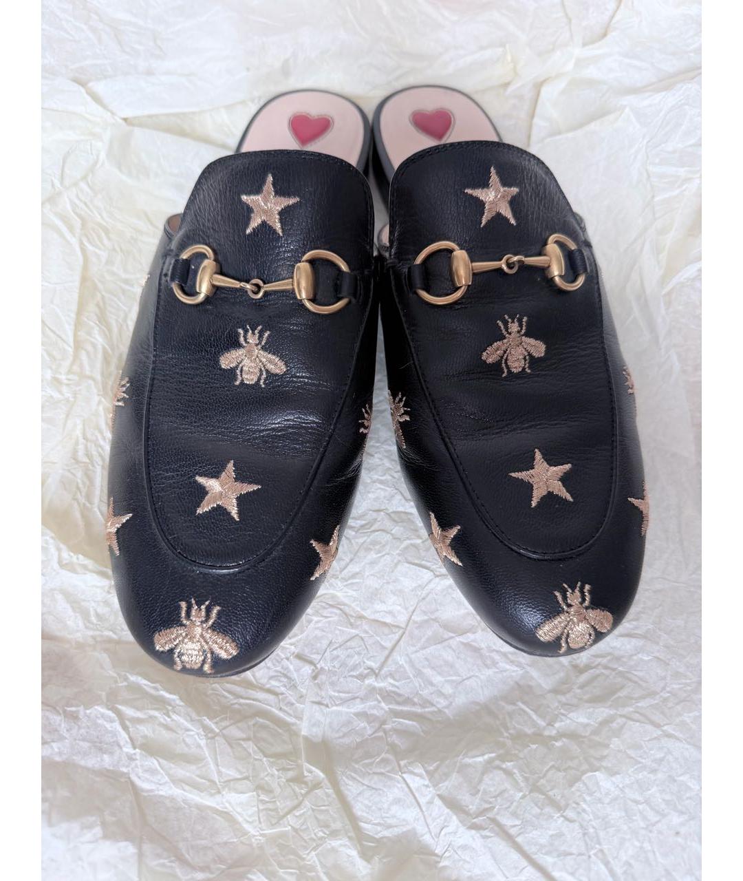 GUCCI Черные кожаные сабо, фото 2