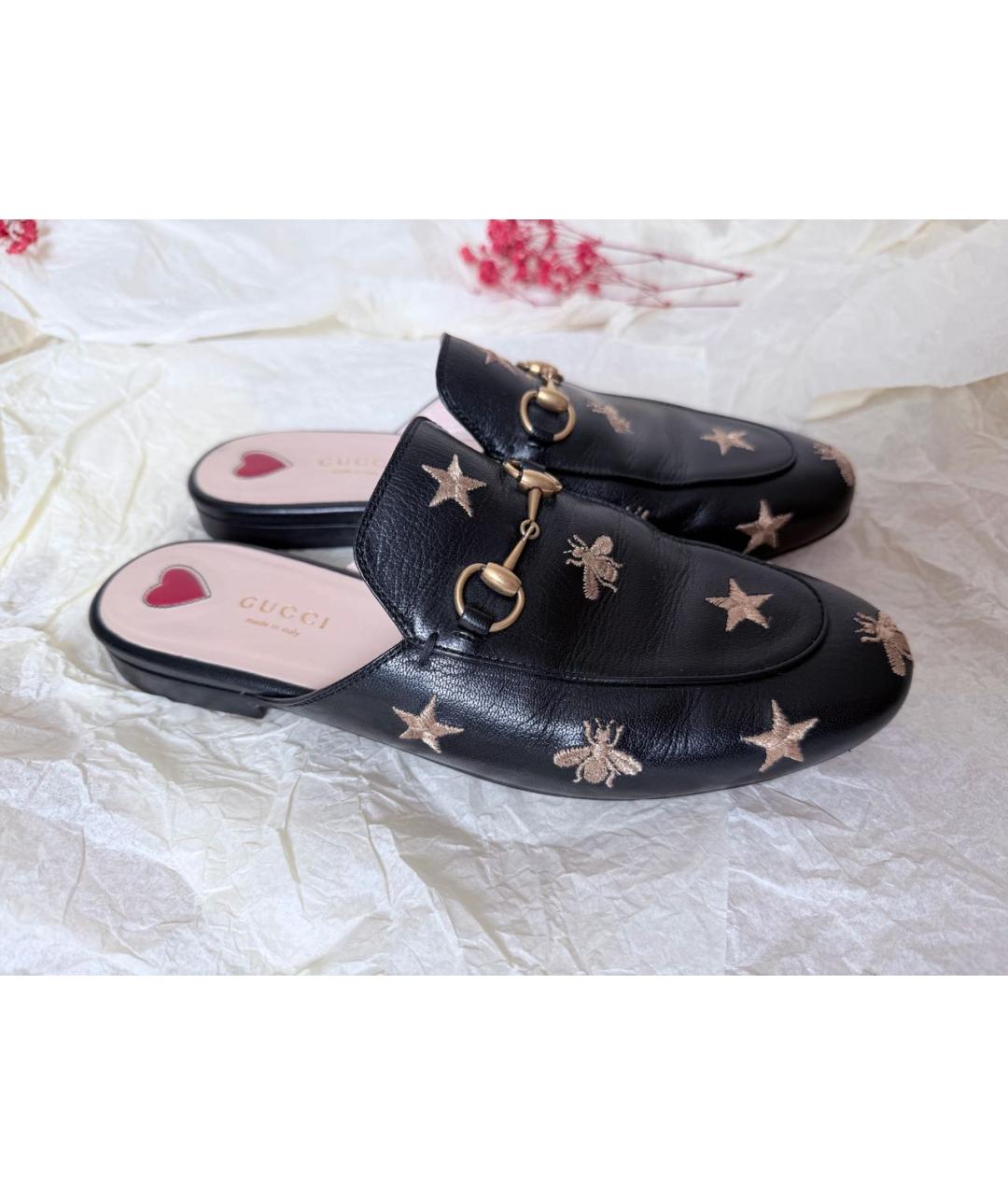 GUCCI Черные кожаные сабо, фото 9