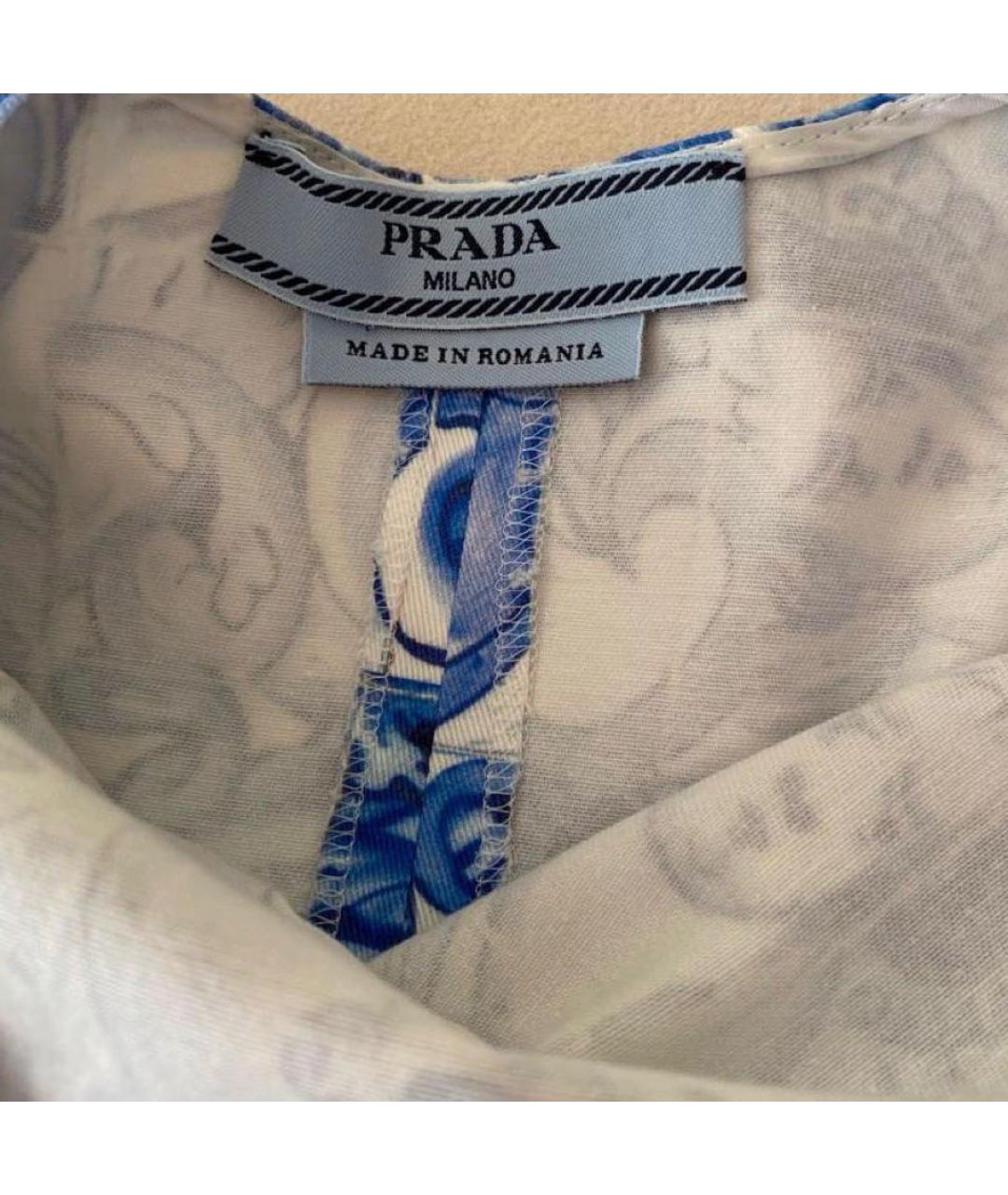 PRADA Синее хлопковое повседневное платье, фото 4