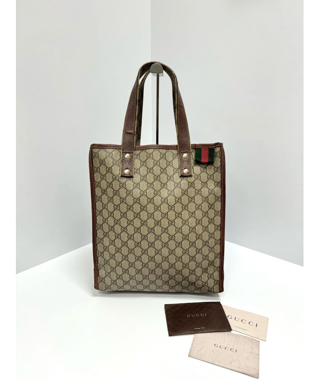 GUCCI Бежевая сумка тоут, фото 6