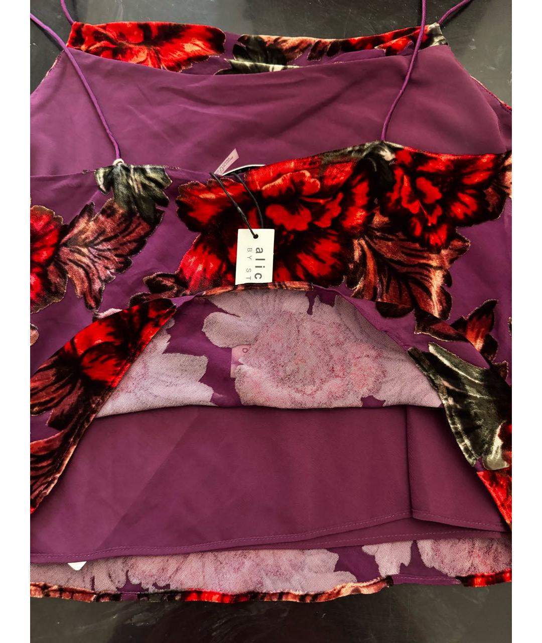 ALICE+OLIVIA Фиолетовая вискозная майка, фото 4