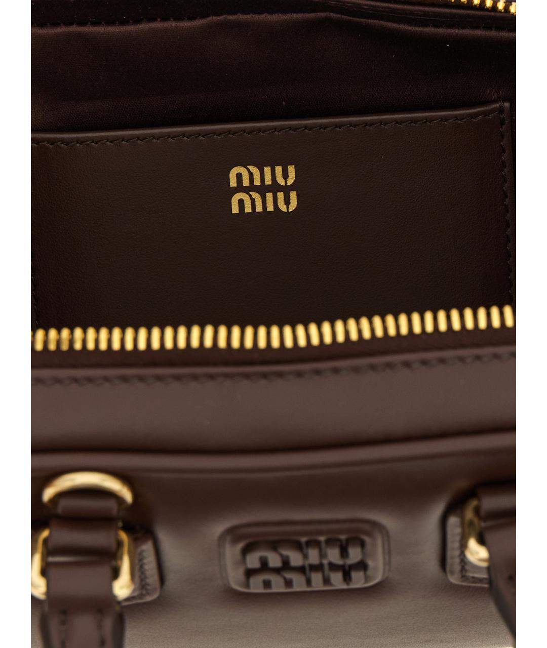 MIU MIU Коричневая кожаная сумка тоут, фото 4