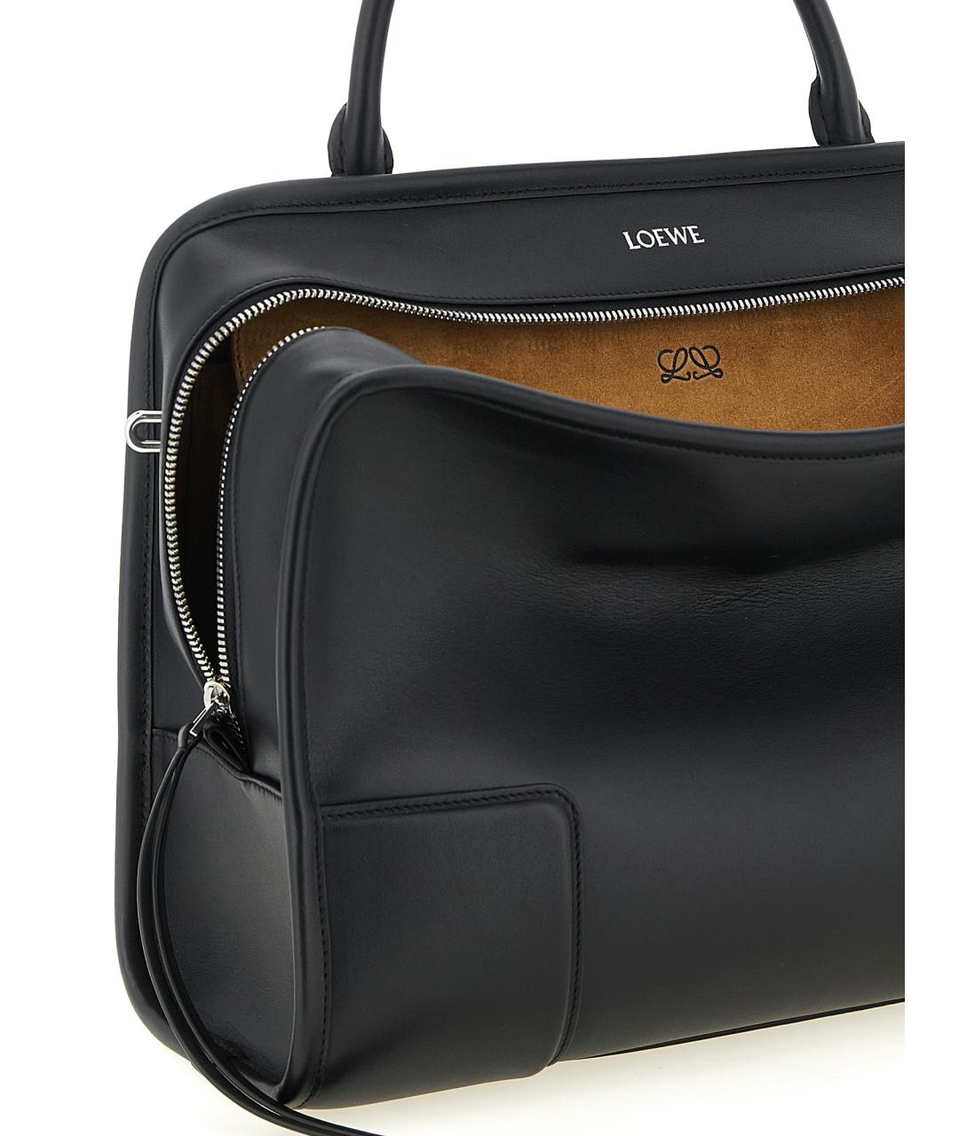 LOEWE Черная кожаная сумка тоут, фото 4