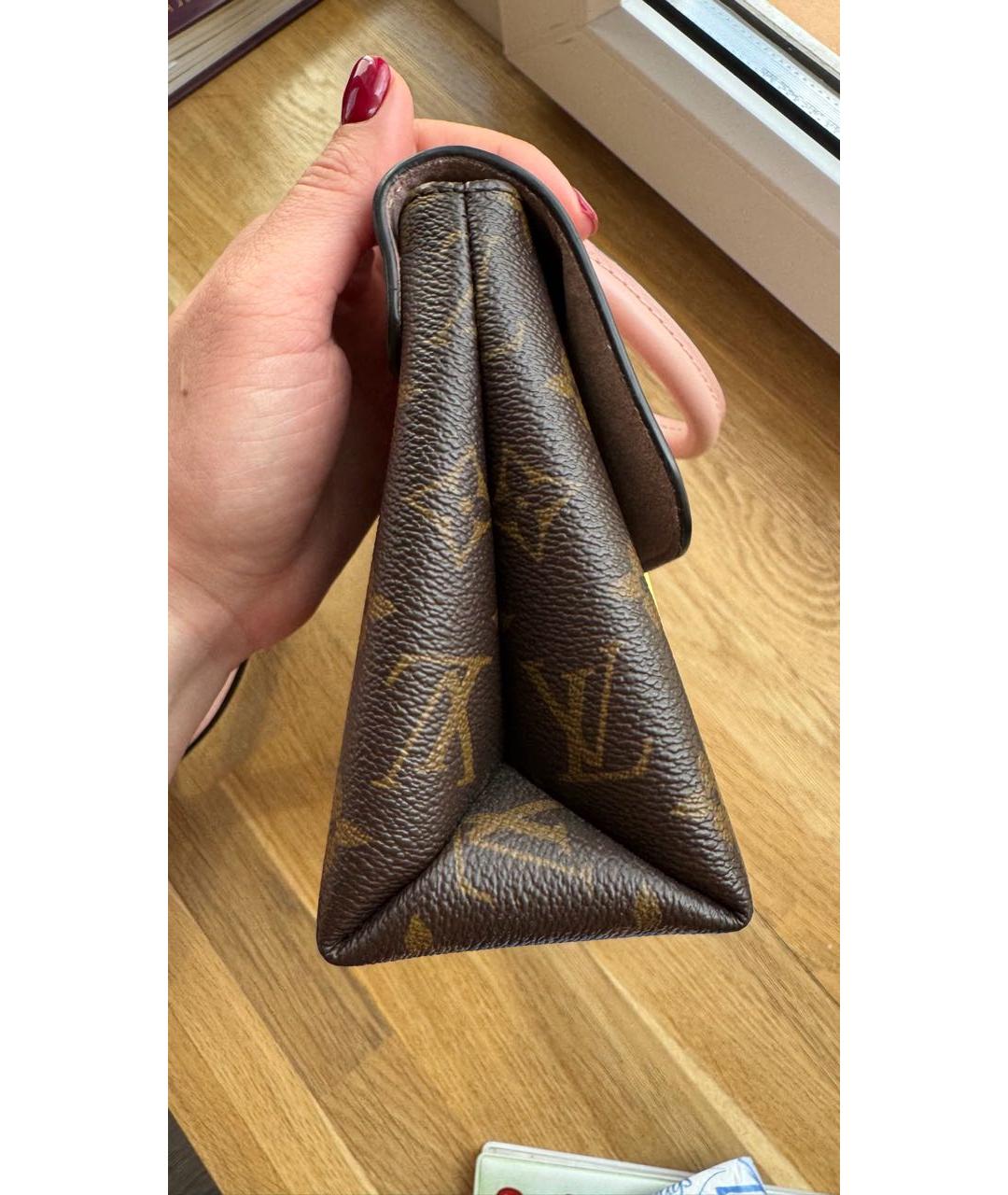 LOUIS VUITTON Розовая кожаная сумка с короткими ручками, фото 3