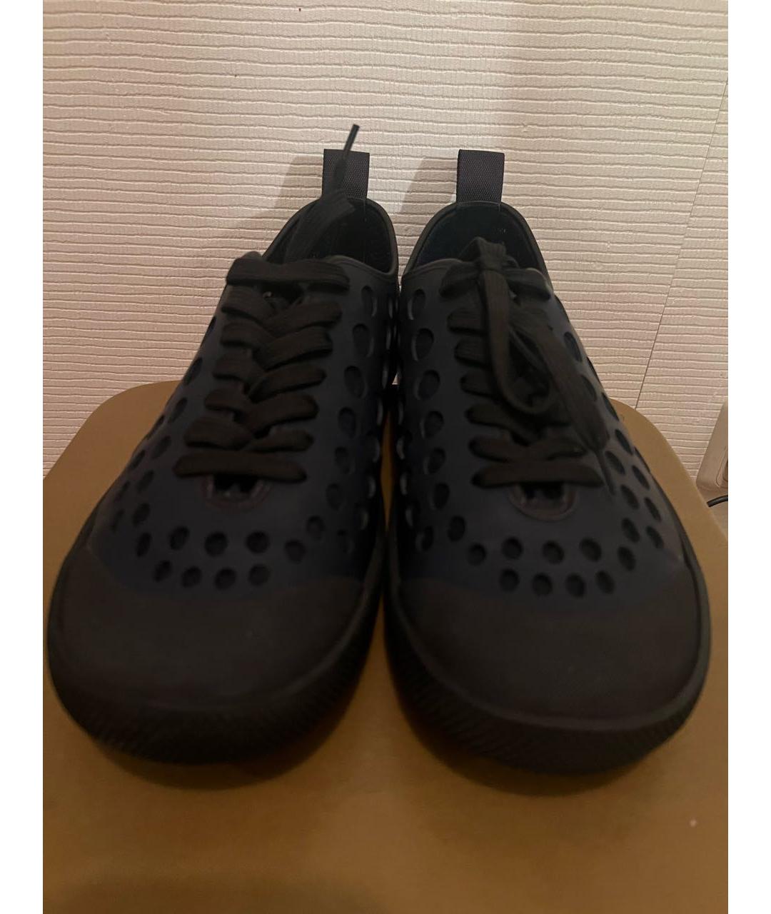 PRADA Темно-синие синтетические низкие кроссовки / кеды, фото 3