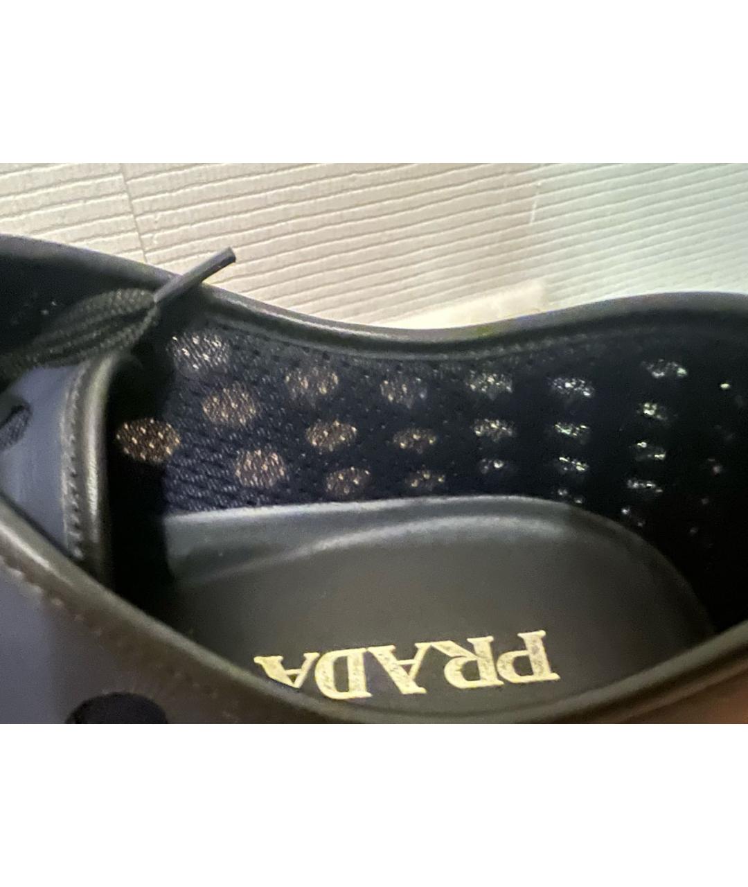 PRADA Темно-синие синтетические низкие кроссовки / кеды, фото 7