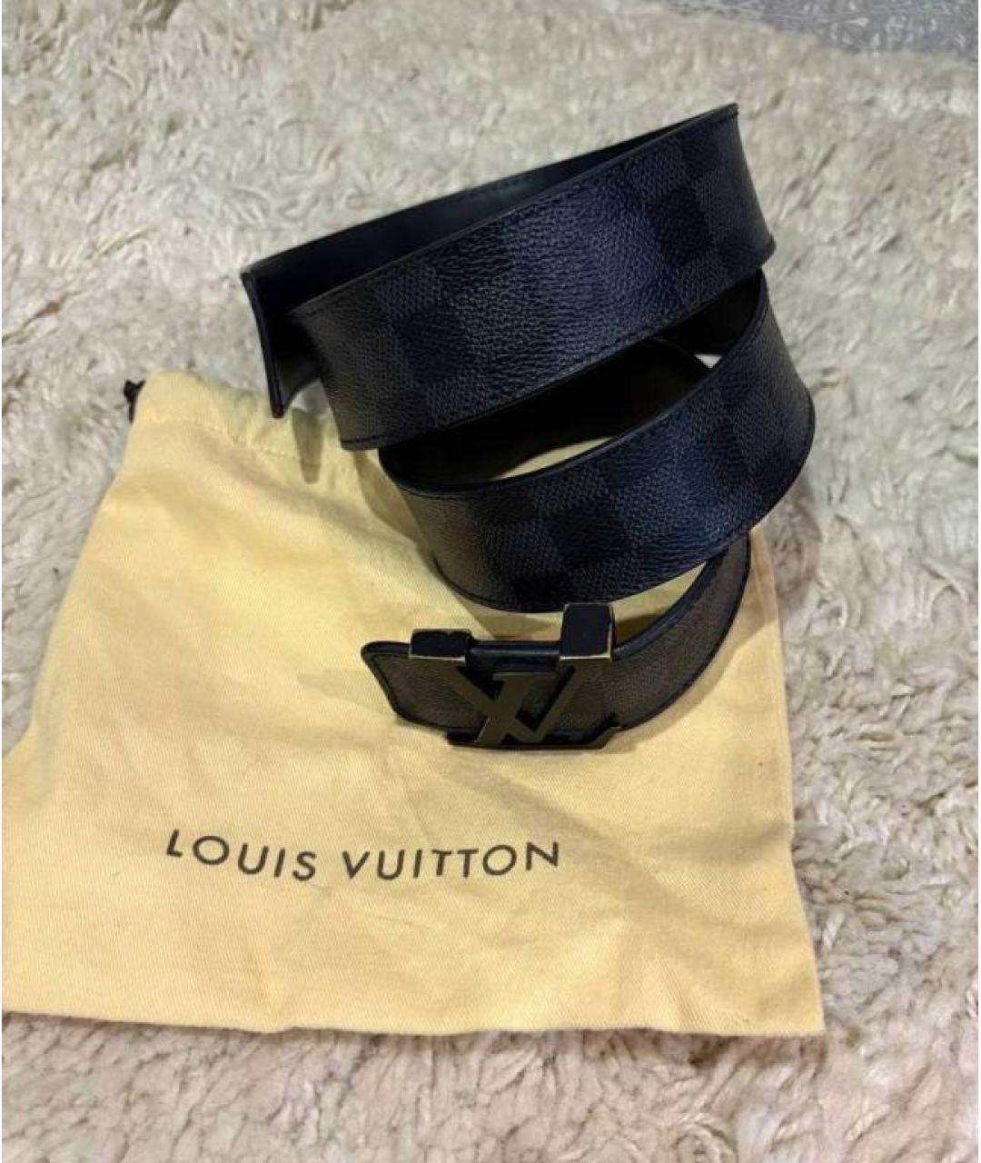LOUIS VUITTON Серый кожаный ремень, фото 7