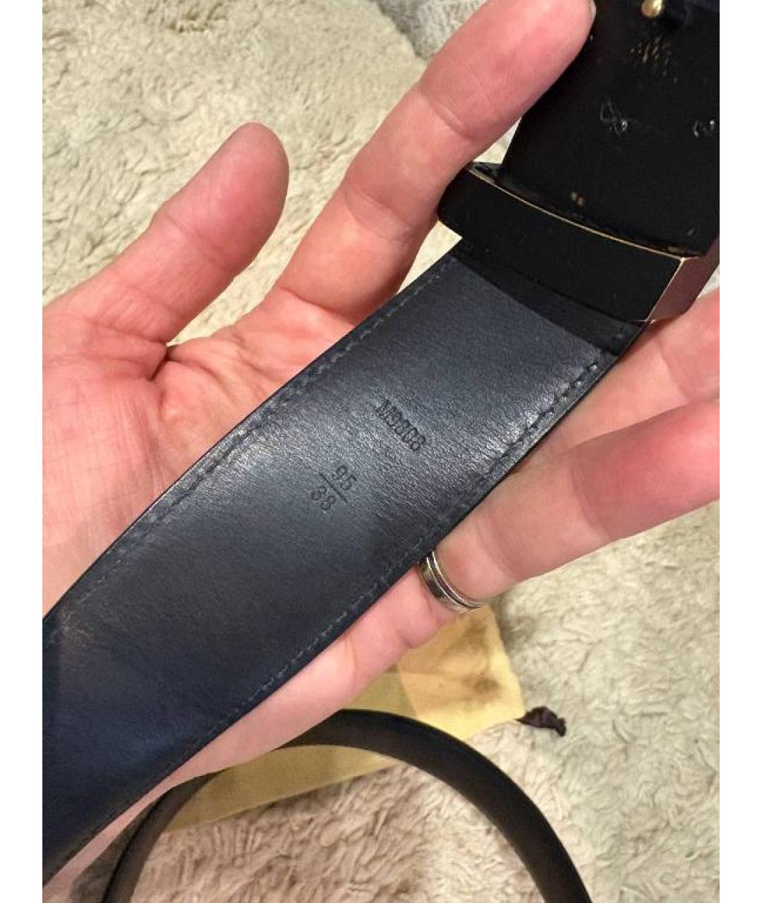 LOUIS VUITTON Серый кожаный ремень, фото 3