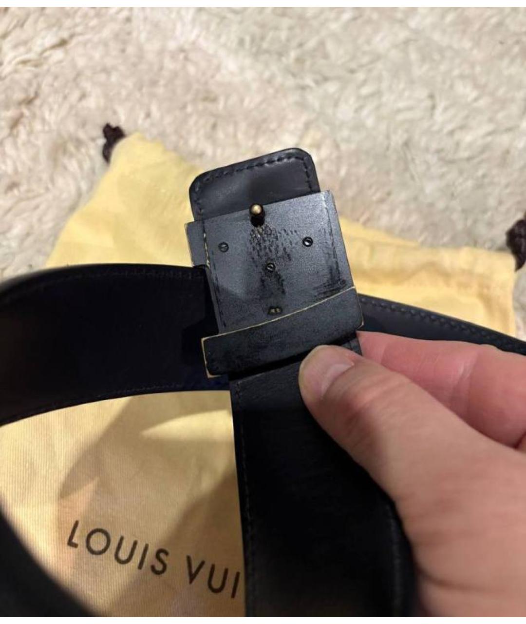 LOUIS VUITTON Серый кожаный ремень, фото 6