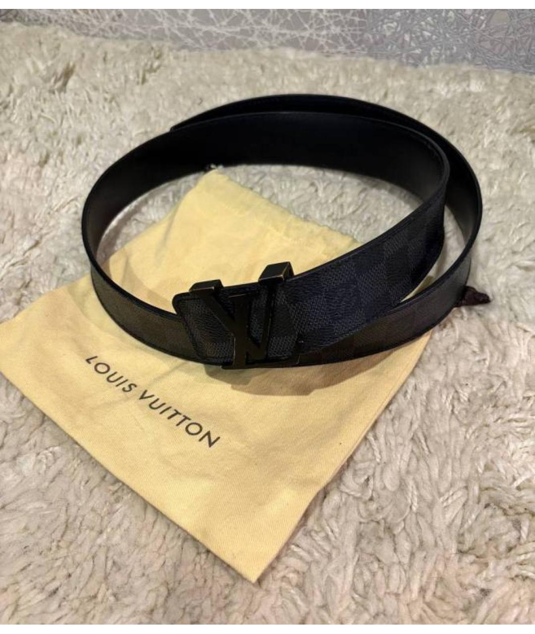 LOUIS VUITTON Серый кожаный ремень, фото 9