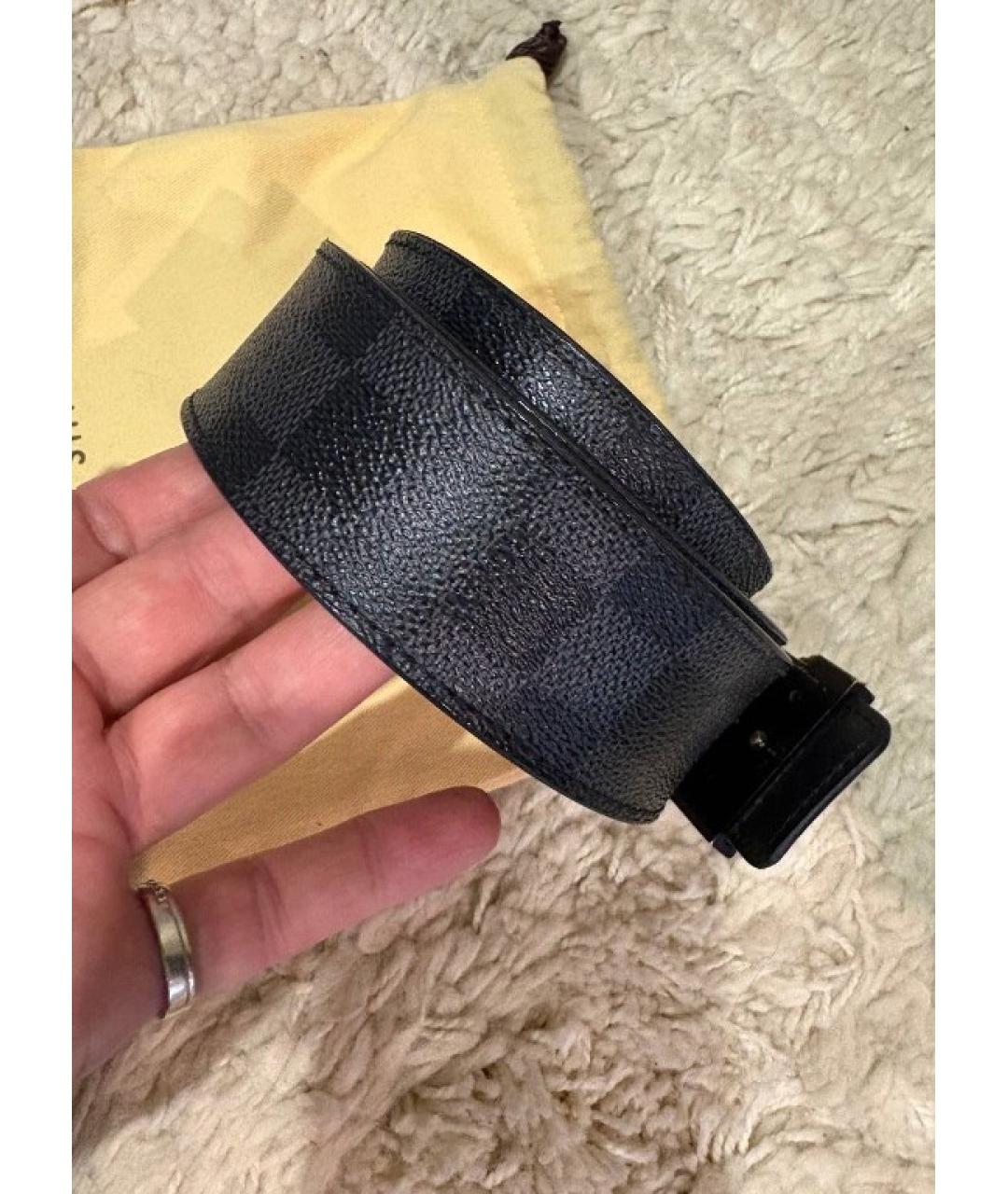 LOUIS VUITTON Серый кожаный ремень, фото 4