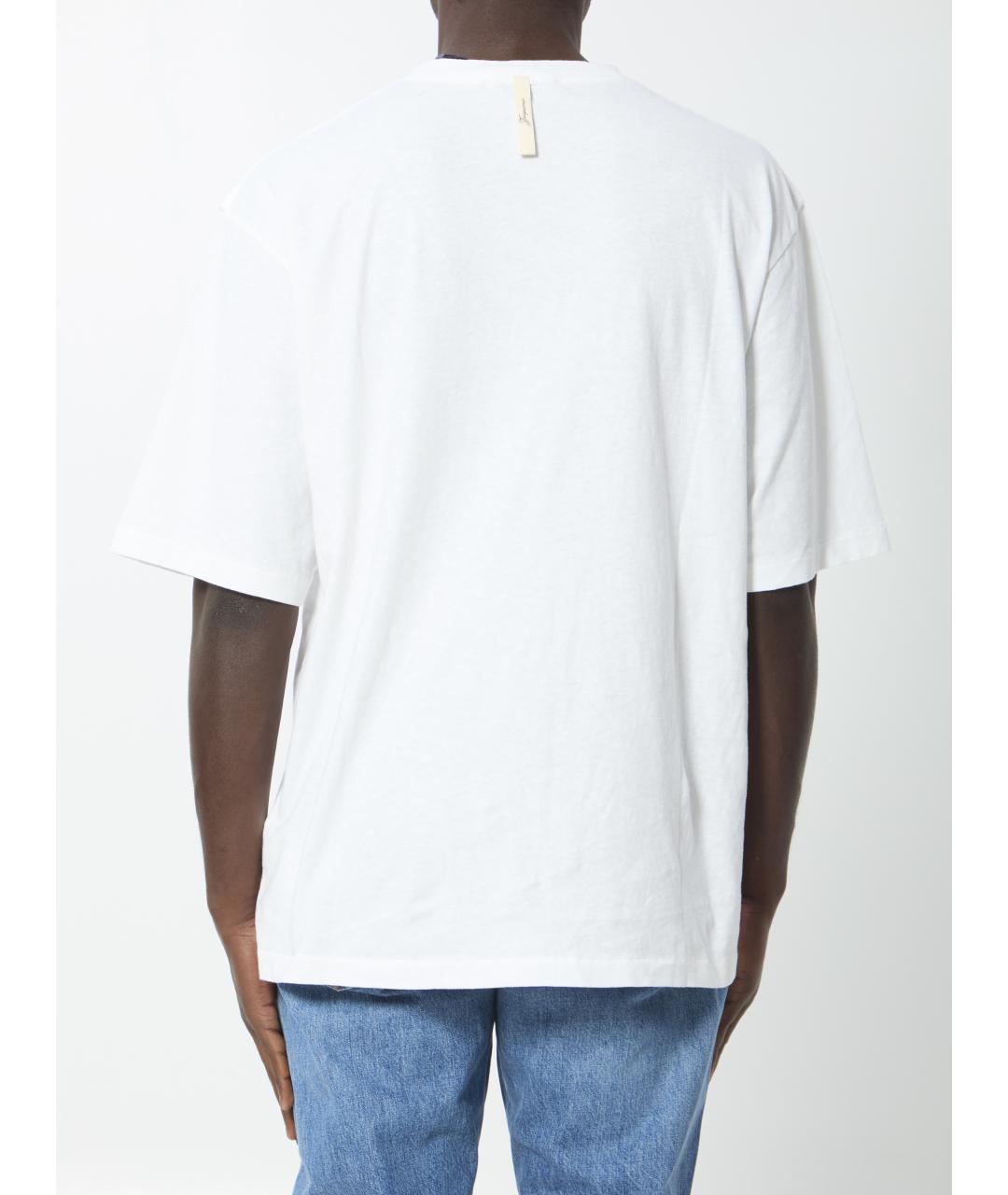 JACQUEMUS Белая хлопковая футболка, фото 4