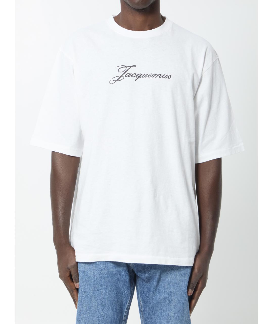 JACQUEMUS Белая хлопковая футболка, фото 5