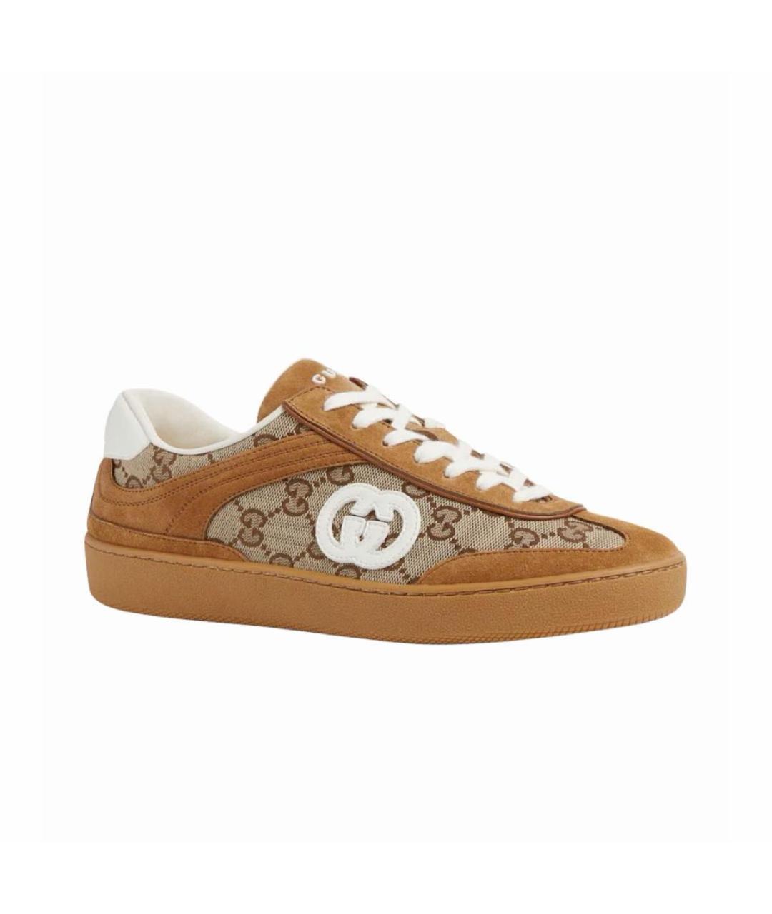 GUCCI Коричневые замшевые кеды, фото 1