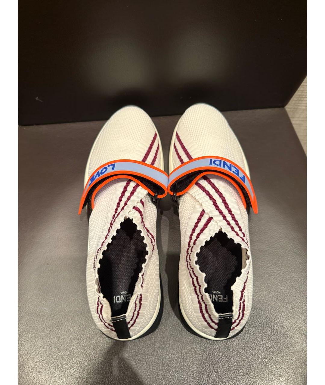FENDI Белые текстильные кроссовки, фото 3