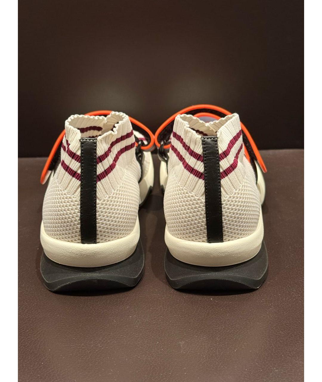 FENDI Белые текстильные кроссовки, фото 4