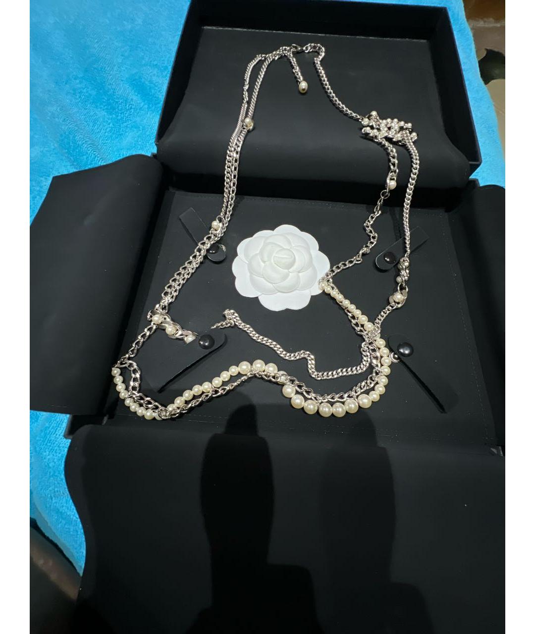 CHANEL Серебряное металлическое колье, фото 3