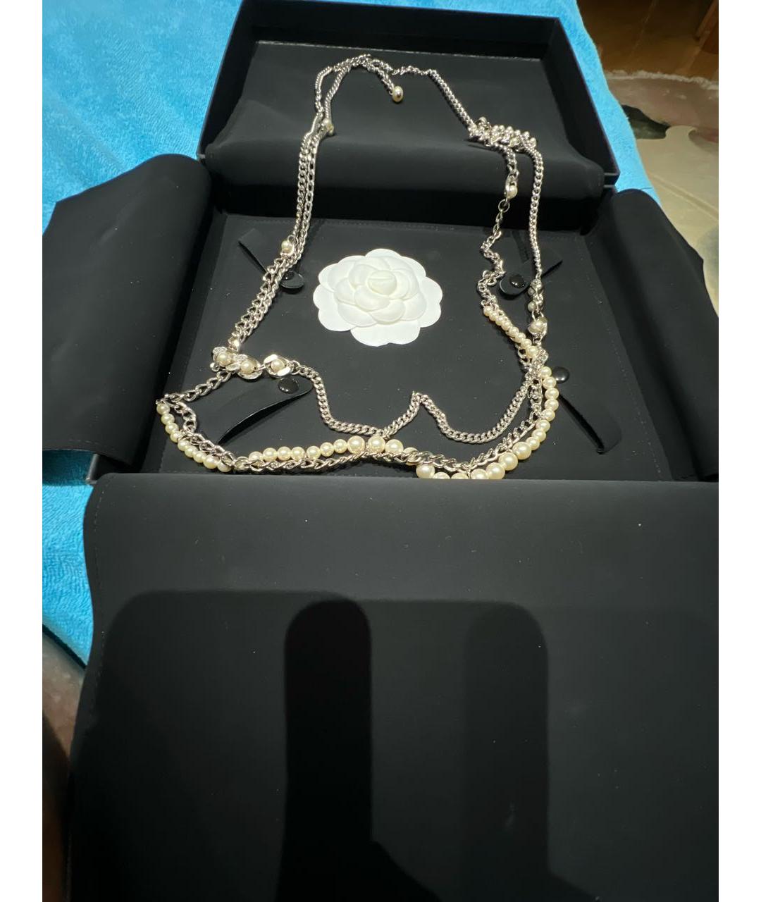 CHANEL Серебряное металлическое колье, фото 4
