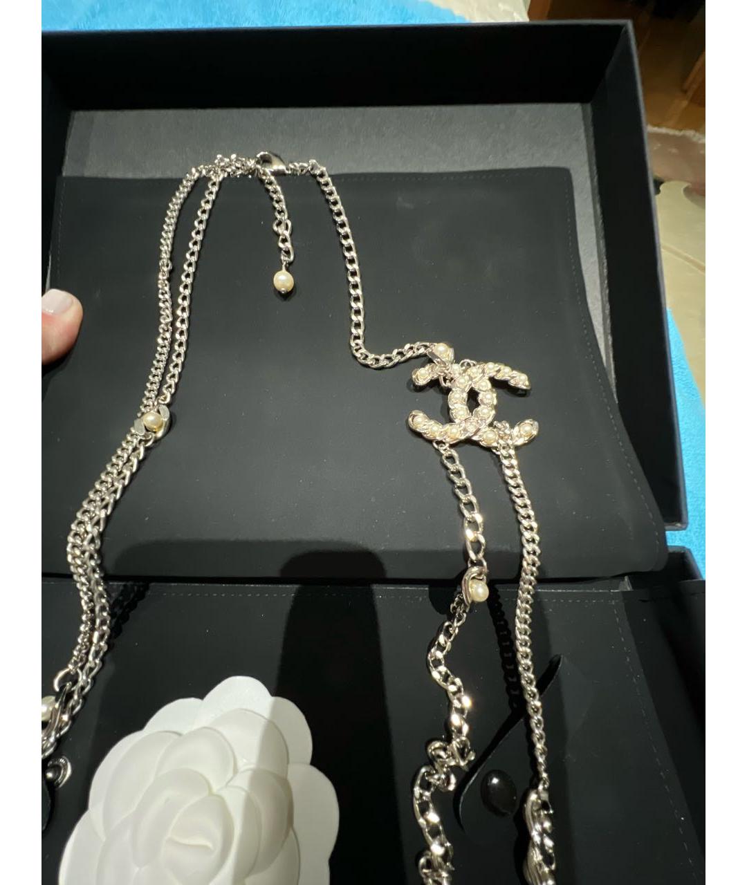 CHANEL Серебряное металлическое колье, фото 2
