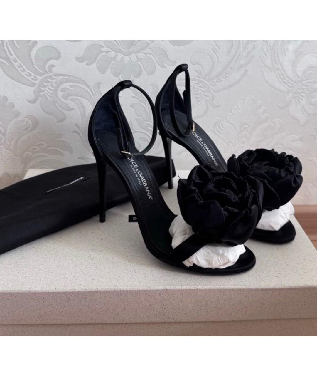 DOLCE&GABBANA Черные босоножки, фото 5
