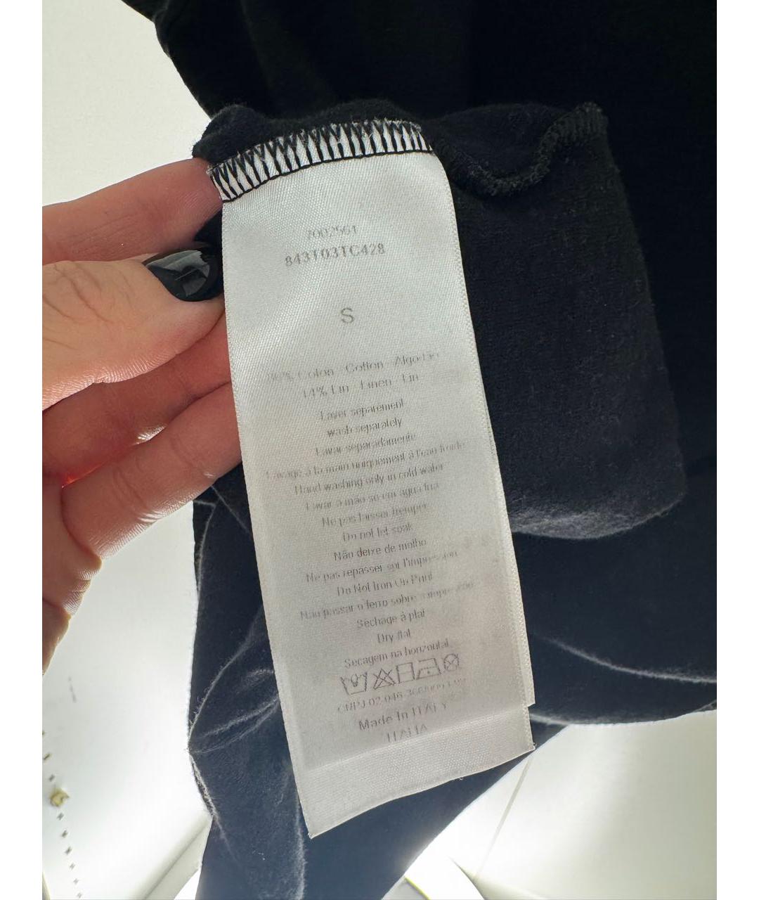 CHRISTIAN DIOR Черная хлопковая футболка, фото 4