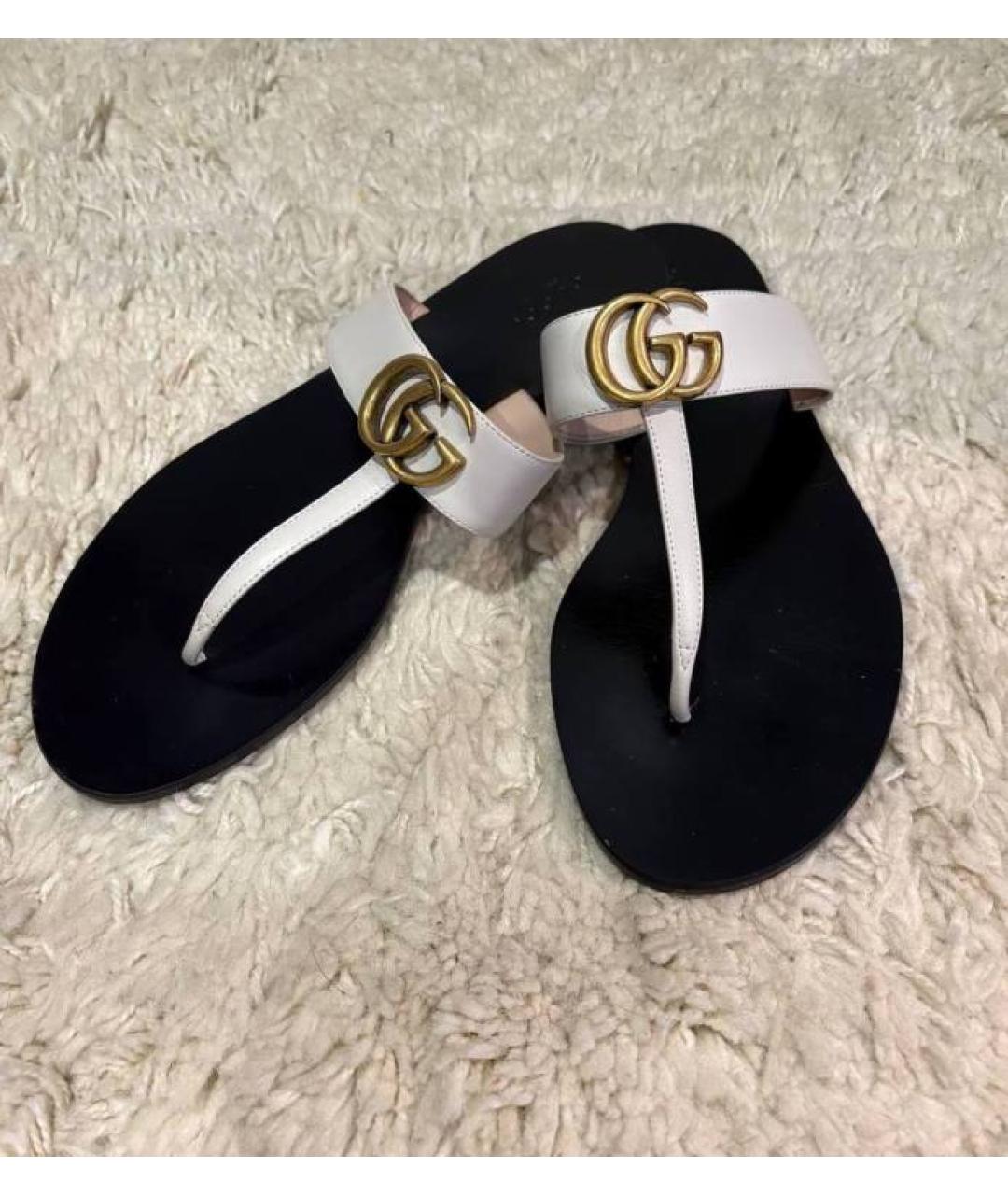GUCCI Бежевые кожаные сандалии, фото 3