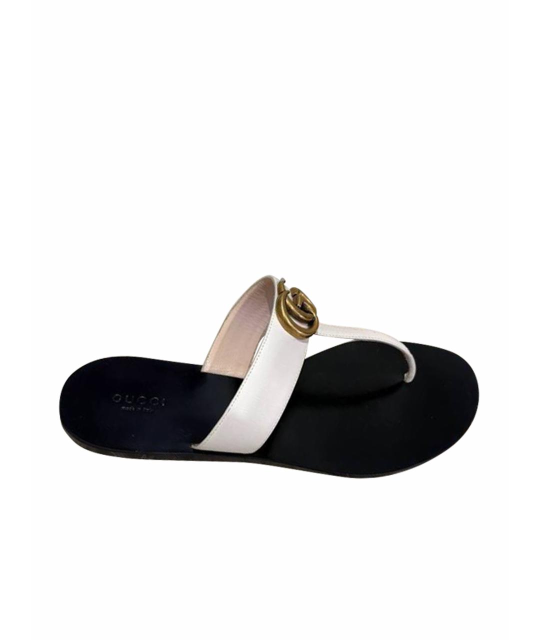 GUCCI Бежевые кожаные сандалии, фото 1