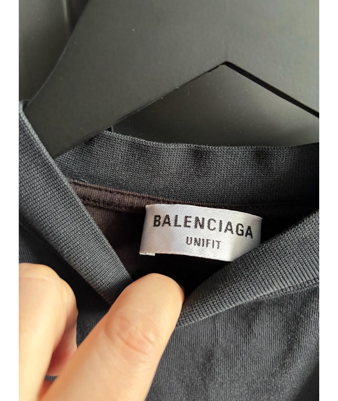 BALENCIAGA Черная твидовая футболка, фото 5