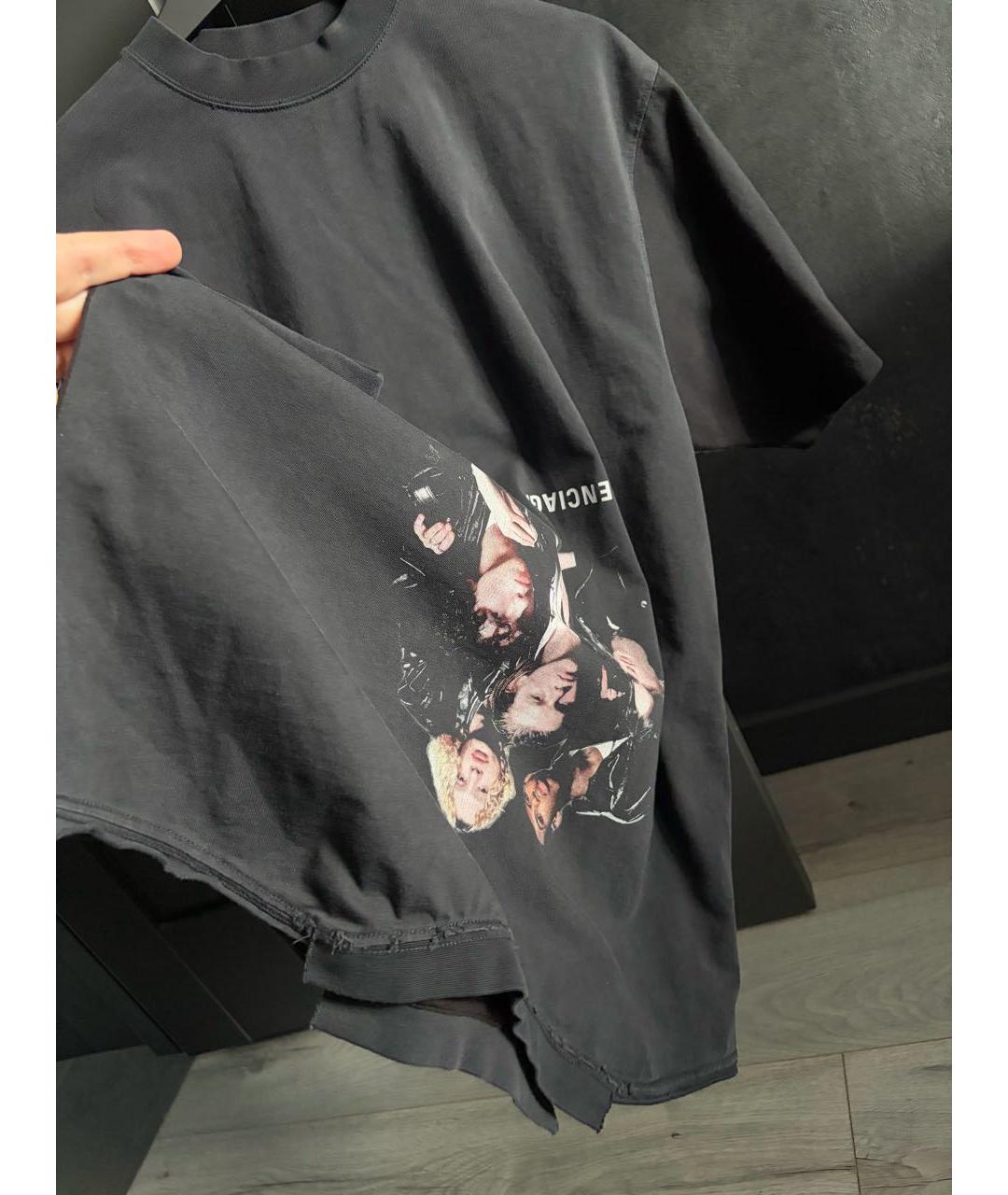 BALENCIAGA Черная твидовая футболка, фото 4