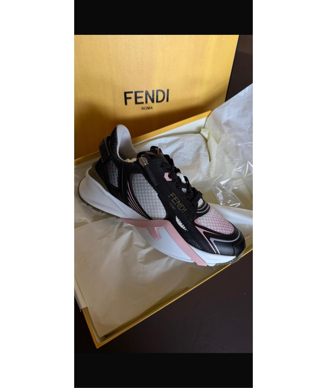 FENDI Мульти кожаные кроссовки, фото 2