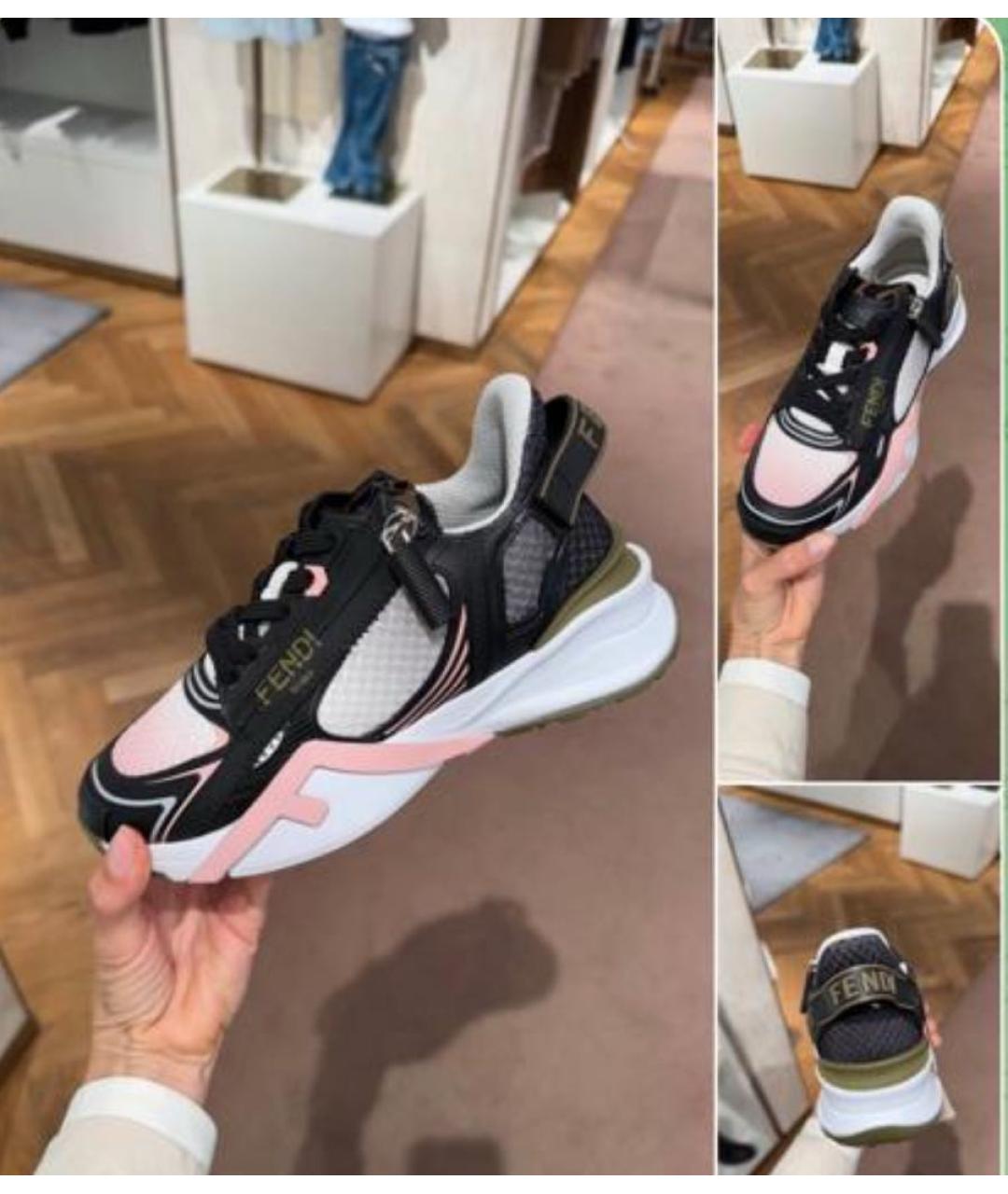 FENDI Мульти кожаные кроссовки, фото 3