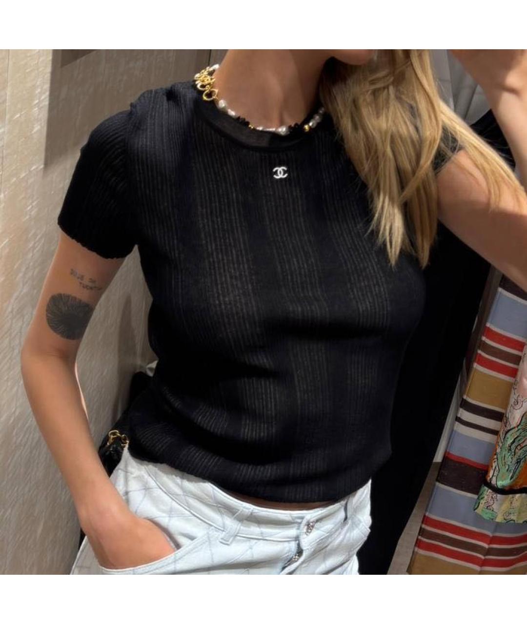CHANEL Черная футболка, фото 5