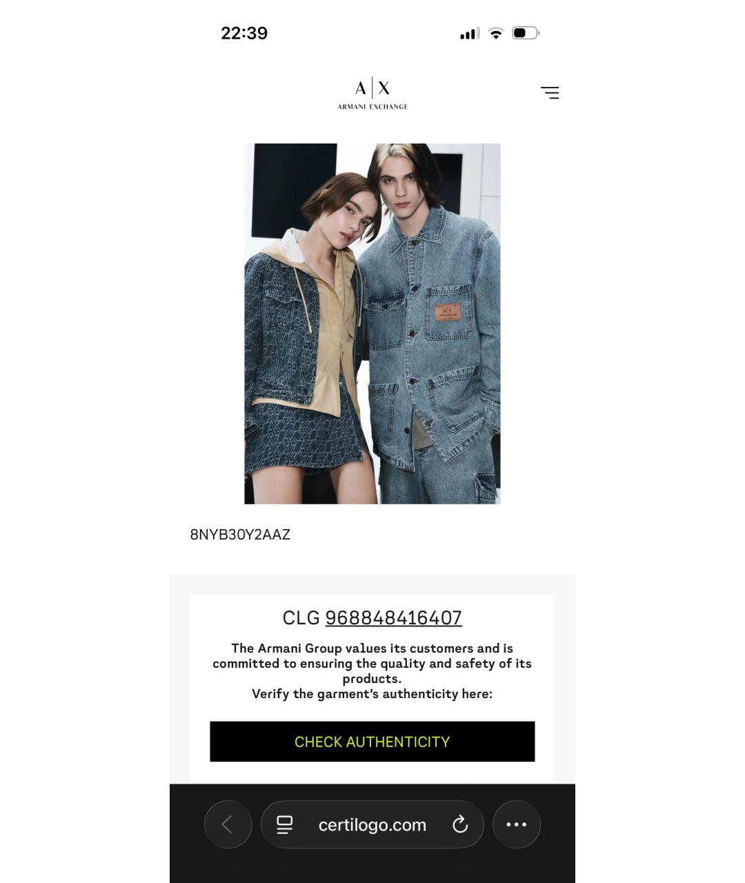 ARMANI EXCHANGE Синий хлопковый жакет/пиджак, фото 7